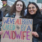 Members of the public at the March with Midwifes vigil outside The Forum in Norwich. Picture: Danielle Booden