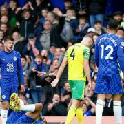 Ben Gibson was sent off for two bookable challenges in Norwich City's 7-0 Premier League defeat to Chelsea