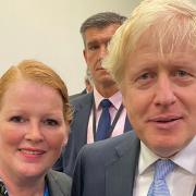 Julie Sherwood, head of resourcing and workforce at the QEH, spoke with Prime Minister Boris Johnson at the Eastern Regional Reception.