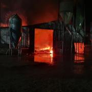 Nine Suffolk crews were sent to the scene of a barn fire in Reydon near Southwold