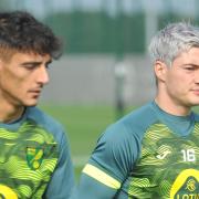 Norwich City duo Dimitris Giannoulis and Mathias Normann prepare for Watford's Premier League visit