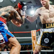 Liam Goddard, right, is back in action at The Halls this weekend - with a Southern Area belt up for grabs