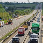 A view of the roadworks on the A47 from Stoke Road.