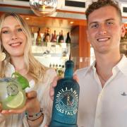 Briony Rigby of Bond Cocktail Bar and Joe Evans of Bullards with the specially-created cocktail 'Coastal Refresher'