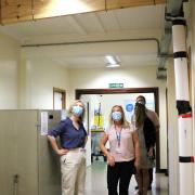 Liz Truss during her visit to the Queen Elizabeth Hospital.