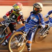 Witches guest Scott Nicholls battles with Ty Proctor going into turn one of the opening heat.
