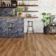 Luxury vinyl tiles (LVT) are a great alternative to solid wood with a protective layer for added durability
