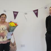 Deborah has been celebrated for her dedication to care over the past decade. Pictured with Home Instead owner, Chris Carter