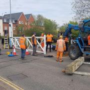 The gates at the Norwich Road crossing were replaced on Sunday.