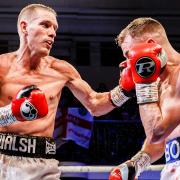 Liam Walsh on his way to victory over Maxi Hughes, who has now stepped in to replace the Cromer fighter for the British lightweight title fight next month