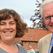 Karen Ward, Liberal Democrat prospective parliamentary candidate for North Norfolk with Sir Norman Lamb MP. Photo: North Norfolk Liberal Democrats