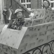 Back from the Falkland Islands Luke and Kirk Green who took first prize in the childrens fancy dress at Holt Carnival, 4 July 1982. Photo: Archant Library