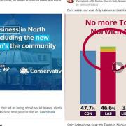 How political parties in Norfolk marginal seats are using ads on Facebook ahead of the election. Picture: Facebook