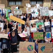 The climate change protest outisde City Hall in Norwich at the end of September. Picture: Submitted