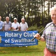 Swaffham Rotary charity fundraising golf day at Swaffham Golf Club. Pictured representing SSAFA are (from left) Neil Broughton, Ian Buttle, John Ebbage, George Bell and The High Sheriff of Norfolk, James Bagge. Picture: Ian Burt