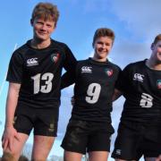 Langley School rugby players who have been signed up for the academy of the Leicester Tigers Club, from left, Joe Milligan, Will Findlay, and Joe Hegarty, all aged 16. Picture: DENISE BRADLEY