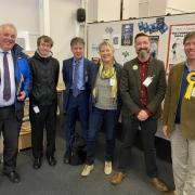 Parliamentary candidates standing for the South Norfolk seat with students from Diss High School, including  Richard Bacon (Con), Geraldine Smith-Cullen, representing Beth Jones (Lab), Ben Price (Green) and Chris Brown (Lib Dem), and at the student