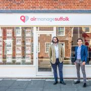 From left: Air Manage Suffolk directors Jake Read, Shaquille Brand and Harry Embleton outside the company's new Southwold office