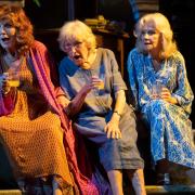 Rula Lenska as Madge, Marlene Sidaway as Muriel and Hayley Mills as Evelyn in The Best Exotic Marigold Hotel.