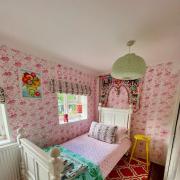 The colourful single bedroom at Glory Days holiday cottage in Southrepps, Norfolk