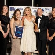 The AF Group won the Employer of the Year Award last year. From left: Lucy Churchill of last year’s co-sponsor Birketts, Crissy Meades, Sophie Addinall and David Harton-Fawkes of The AF Group, and Jody Woodrow of last year’s co-sponsor Pure Executive