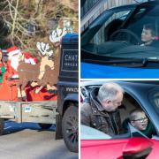 Santa like he's never been seen before (behind the wheel of a Land Rover!)
