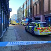 Police at the scene in Westgate Street, Ipswich