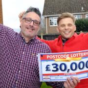 Hevingham resident Joe and Postcode Lottery presenter Jeff Brazier