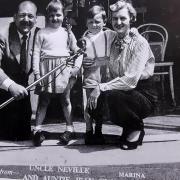 Greetings from Uncle Neville and Auntie Jean at the Marina in 1955.