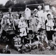 The fancy dress parade at the Coronation Party in Harleston, 1953