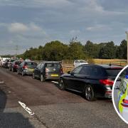 Traffic is queuing along the A47 following a crash this morning