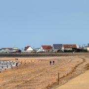 Sea defences looking north from Heacham