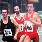 Nick Lees (495) on his way to winning the Derby Marathon in 1984. Picture: Keith Lees.