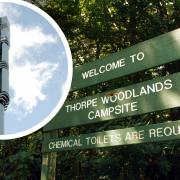 The phone mast would have been built in Thorpe Woodland
