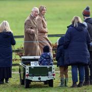 King Charles was spotted chatting to children in Sandringham today