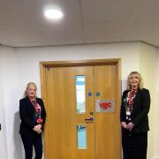 Michaela Folkes, Operations Manager South and Joanne Garbutt, Resources and Compliance Specialist at VGC outside their OrbisEnergy office. Credit: VGC