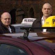 Taxi driver Richard Crooks, left, who died after falling from a ladder. Pictured with brother Tony
