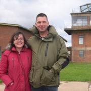 Shelly and Jon Booty at the former RAF West Raynham Control Tower a short time after they moved in Picture Denise Bradley
