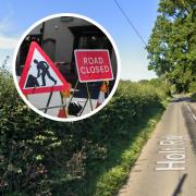 The B1110 road will be closed several times in April and May