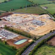 The converter station being constructed next to the A47 southern bypass near Norwich