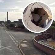 A sinkhole has appeared in Linton Crescent in Sprowston