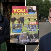 Ali Cargill (Left) was left bemused after appearing on a leaflet promoting North Norfolk Conservative MP Duncan Baker