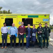 Members of the stroke video triage team from the N&N with EEAST paramedics