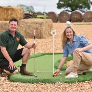 Henry and Victoria Cushing have created a mini golf course at their Norfolk farm Picture: Denise Bradley