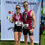 Alison Armstrong and Mark Armstrong after the Hatfield Broad Oak 10K