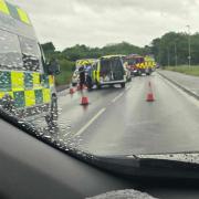 Norwich Road at Hethersett was blocked