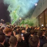 Angry fans protesting at Carrow Road shortly after the plans were announced and following a poor run of form for the team