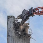 Demolition begins on the car park in Anglia Square