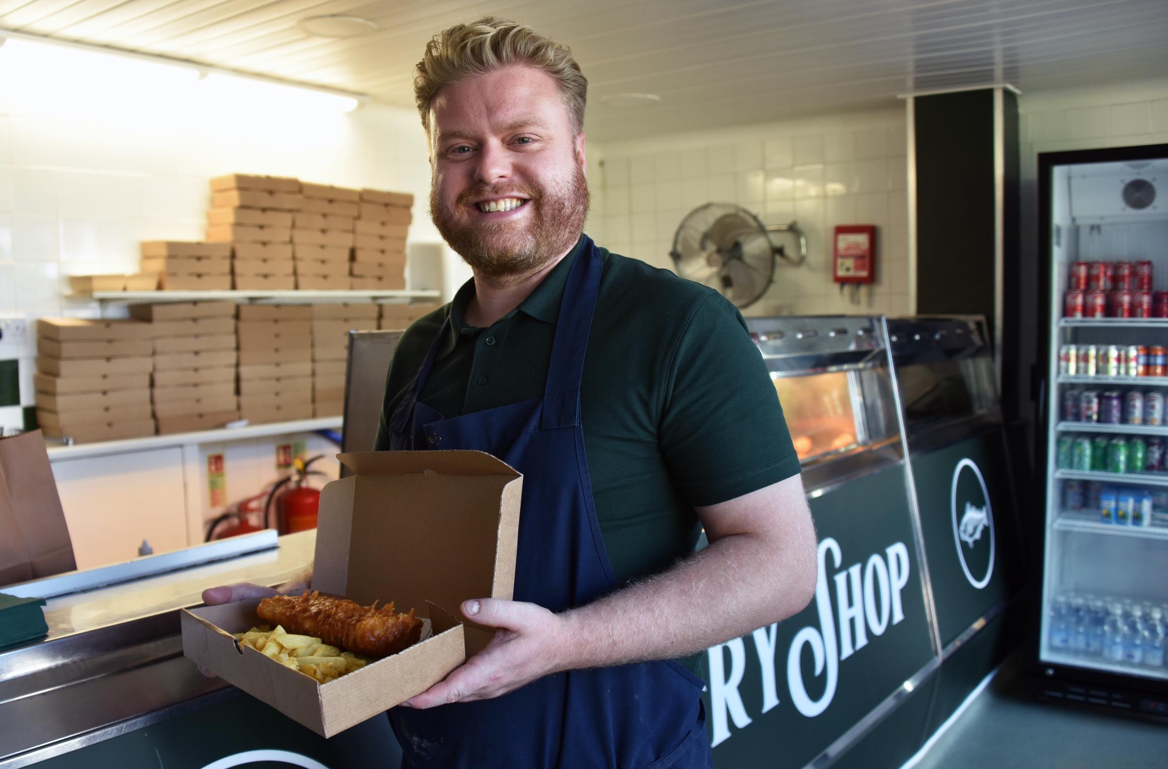 New fish and chip shop opens in village... as owners discover surprising family link