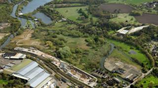 A recent aerial image of the Deal Ground and May Gurney site in Trowse